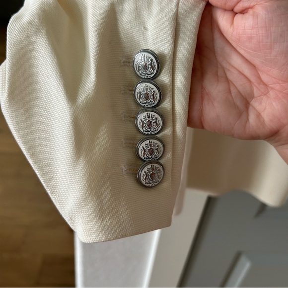 Veronica Beard Danielle One Button Dickey Cropped Blazer Jacket Ivory - Picture 10 of 11